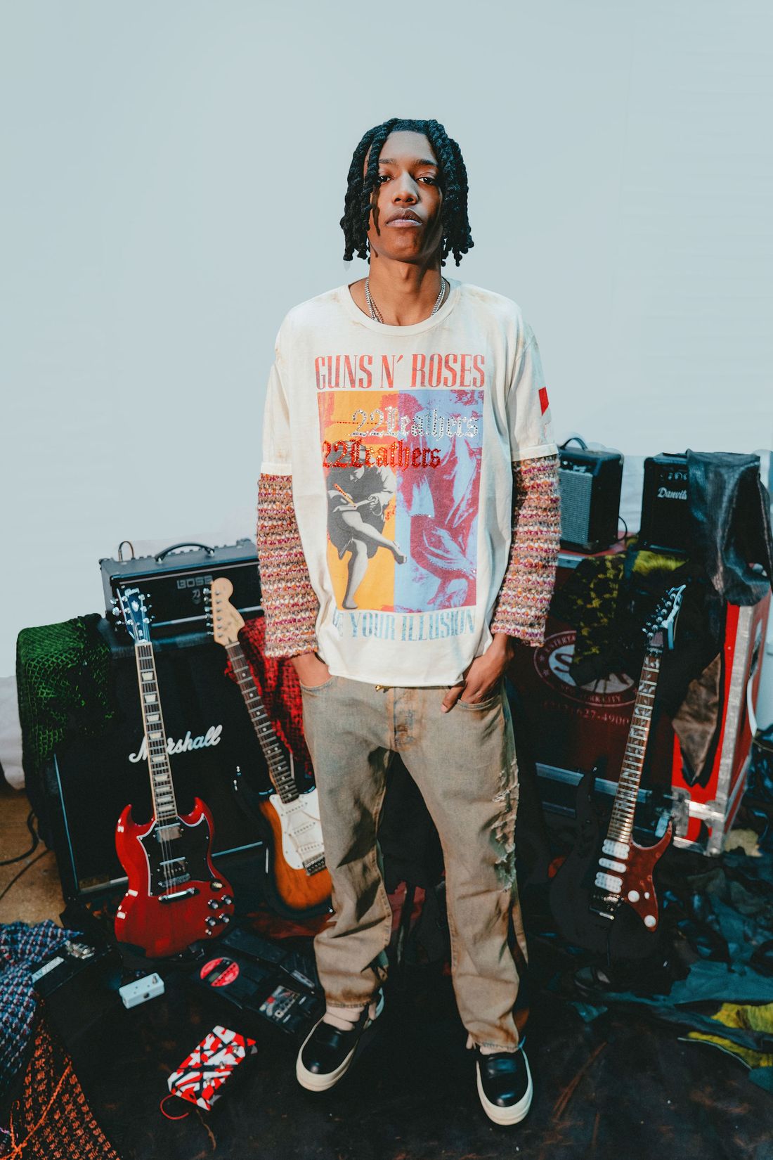 Reworked longsleeve jersey with cargo trouser.